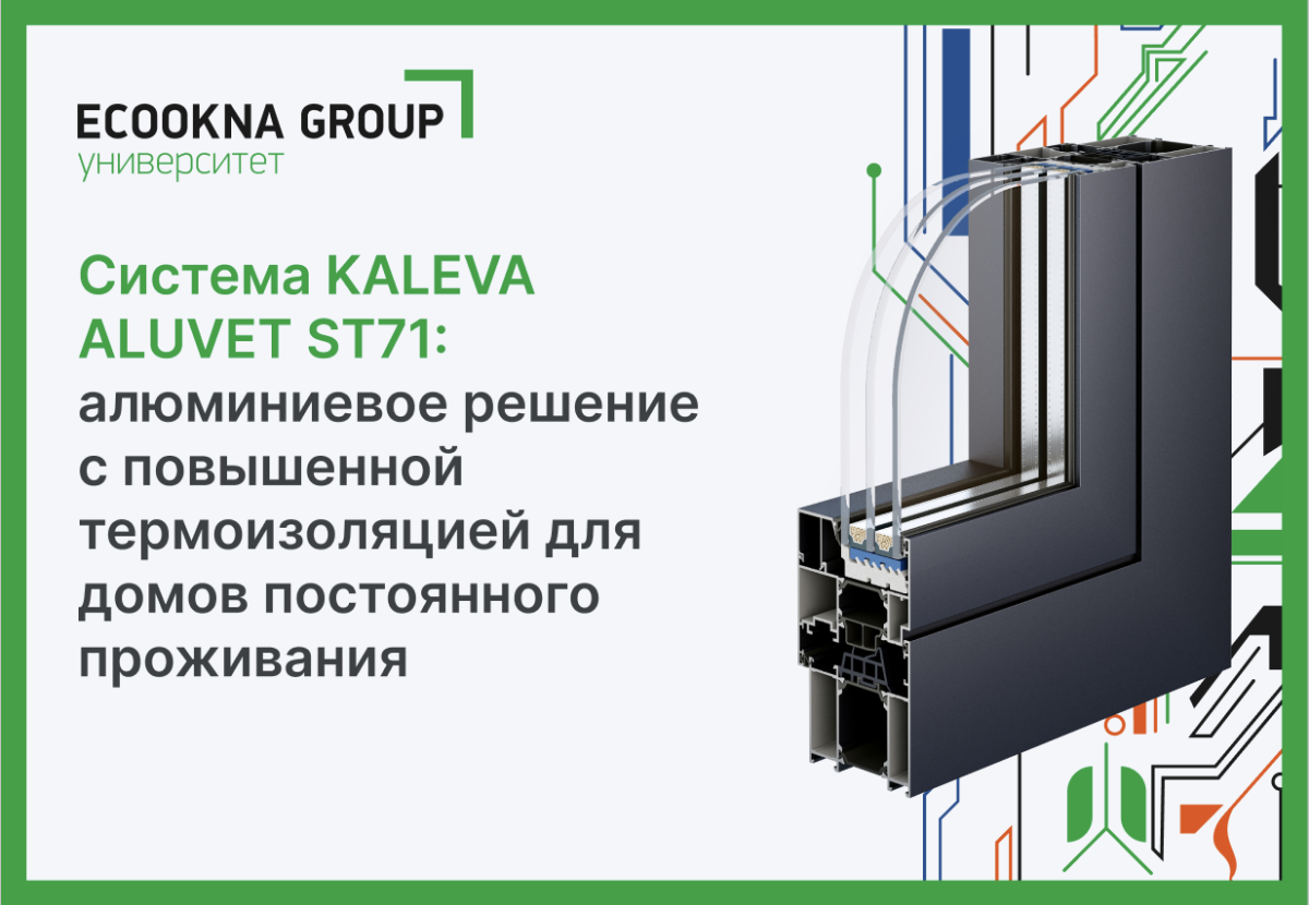 Система KALEVA ALUVET ST71: алюминиевое решение с повышенной термоизоляцией для домов постоянного проживания